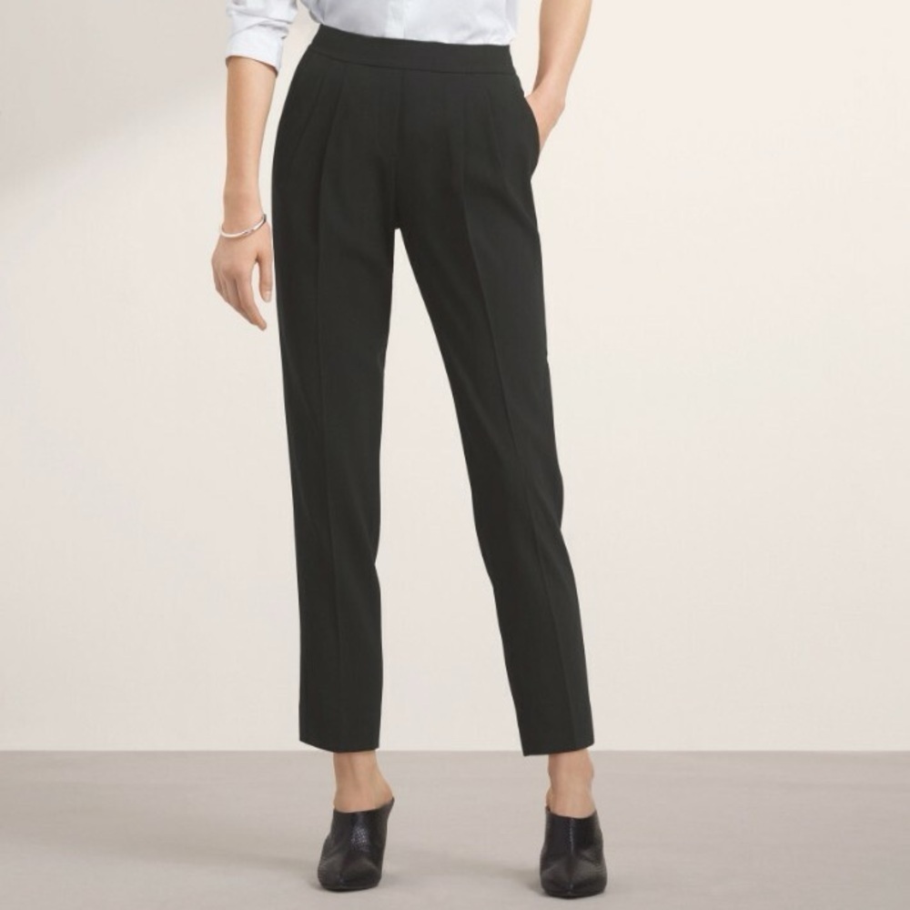 ARITZIA Babaton Cohen Pleated Black Pull On Trousers Pants